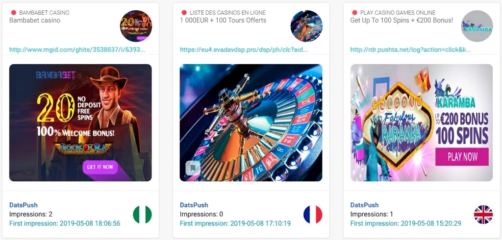 casino push creatives