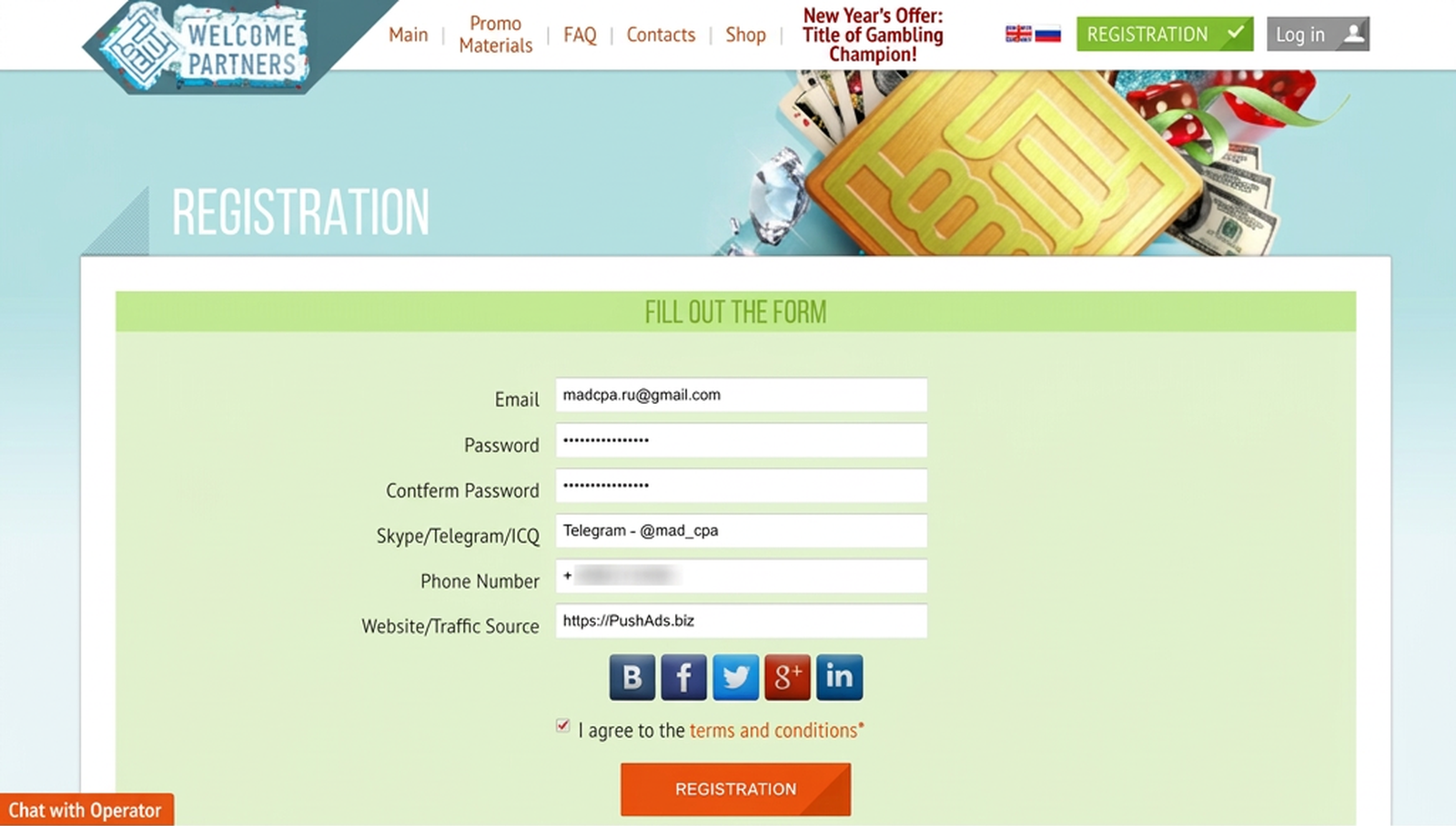 Gambling Push Traffic Marathon — Part 2: Registration