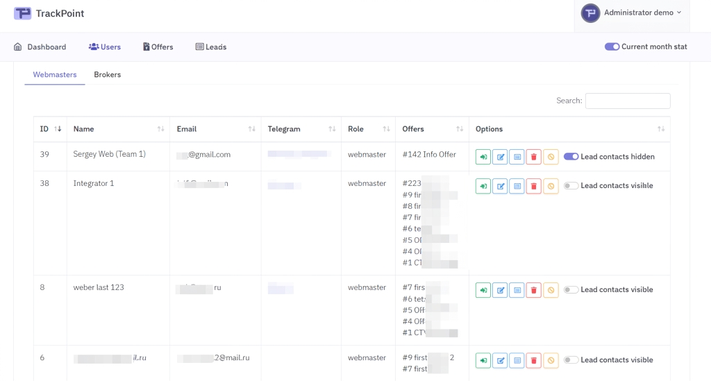 CRM system for affiliate marketing