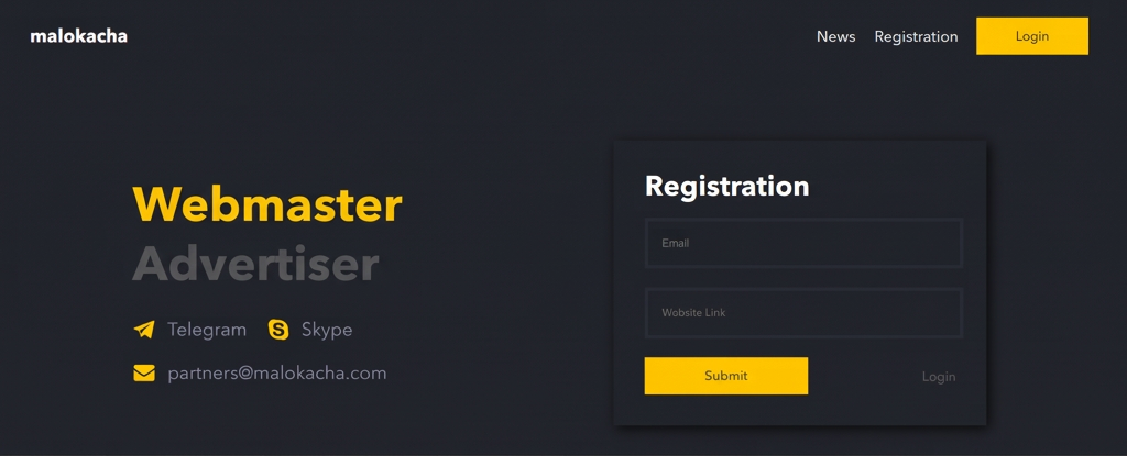 Malokacha Webmaster Registration