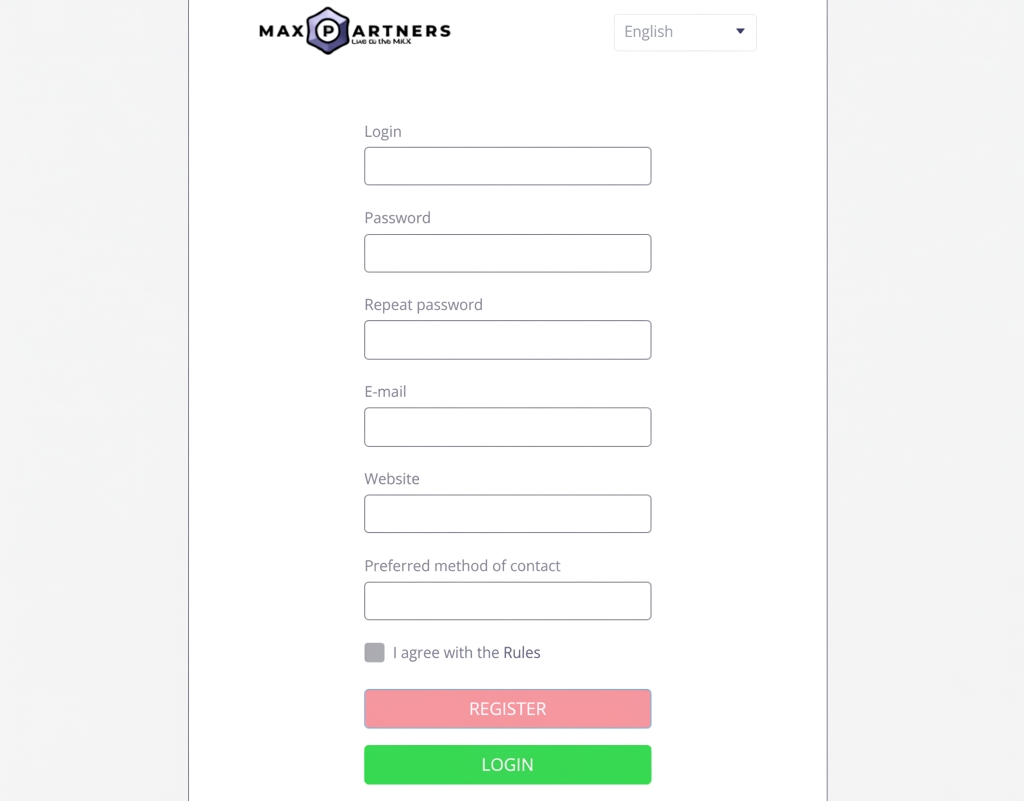 Max.Partners registration