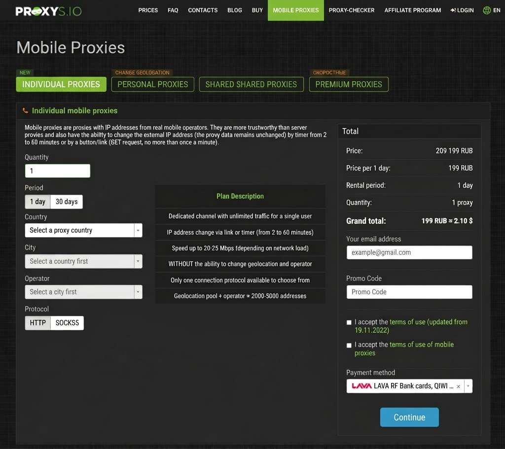 Proxys.io mobile proxies