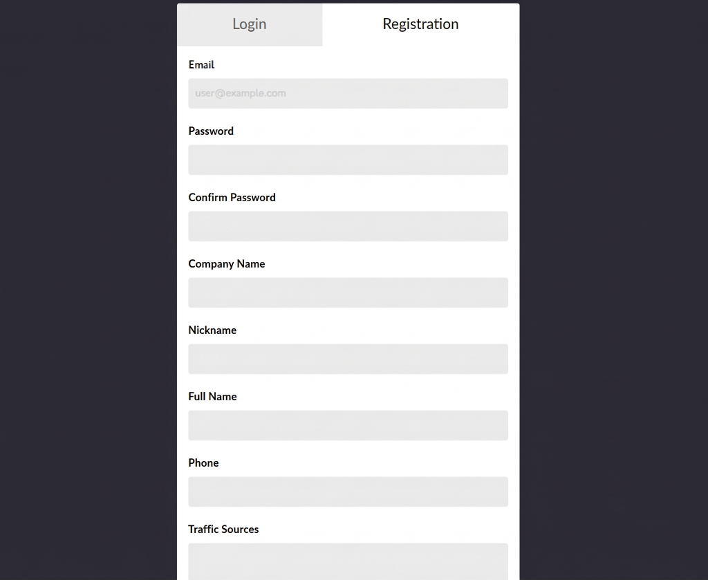 Red Affiliates Registration