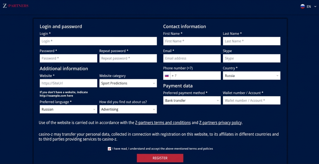 Z-Partners Registration