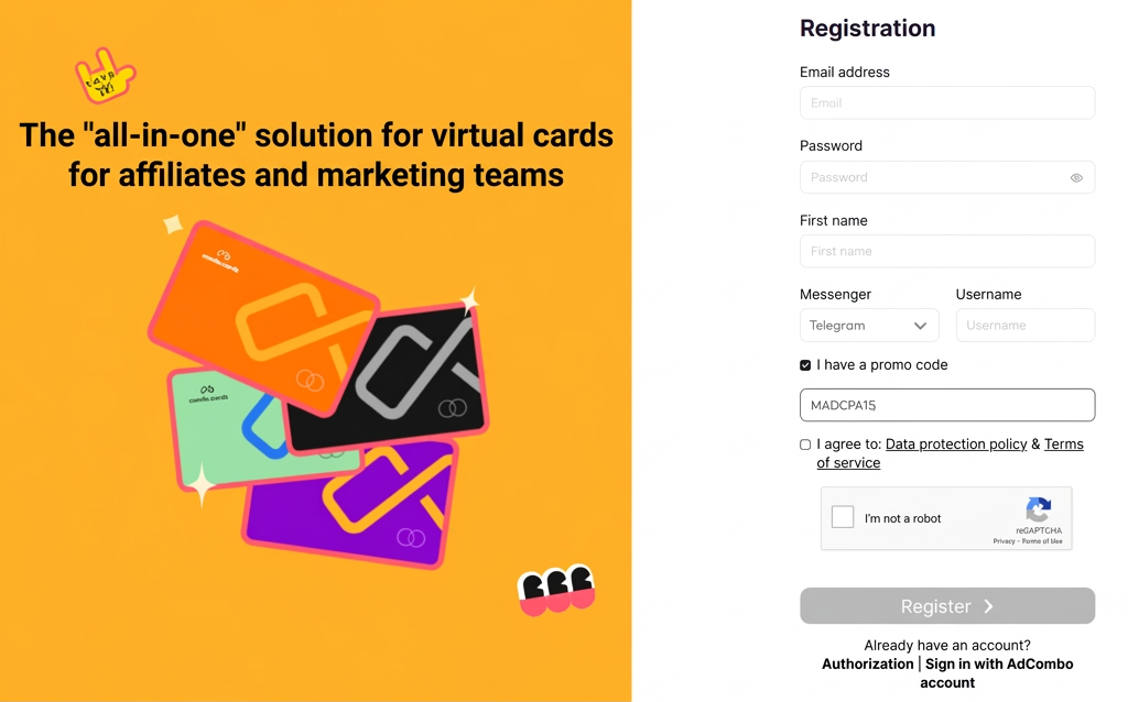 Combo Cards registration