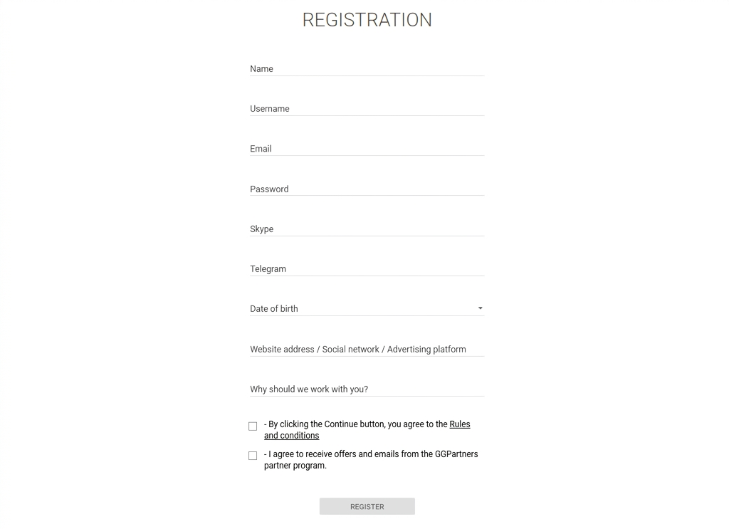 GGPartners registration