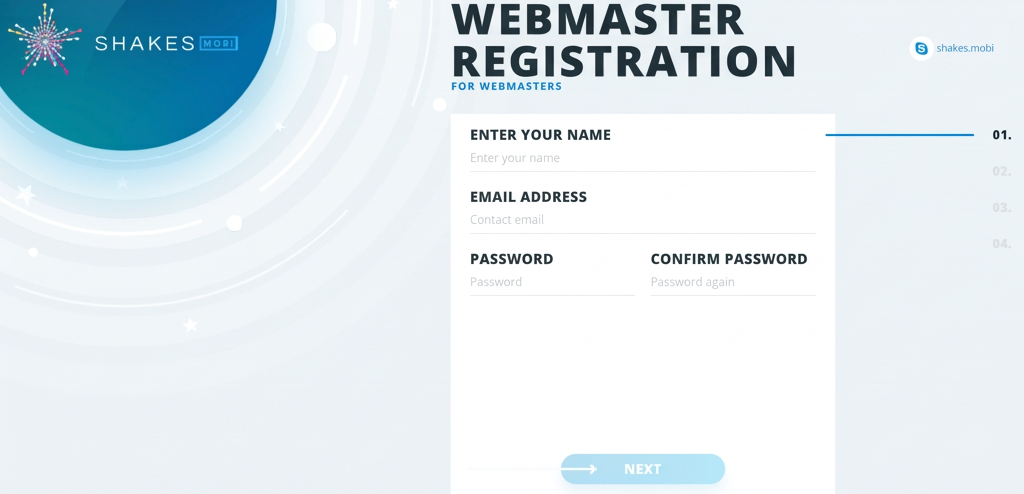 Shakes.mobi Registration