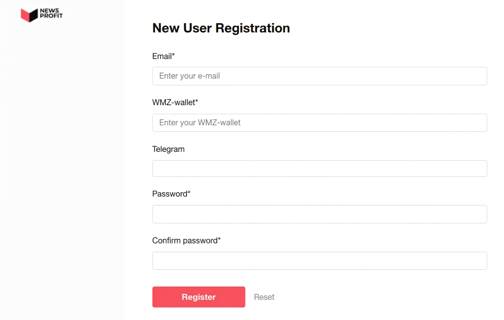 NewsProfit Registration