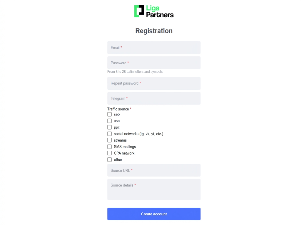 Liga Partners registration