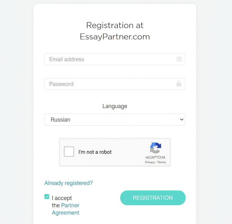 EssayPartner Registration