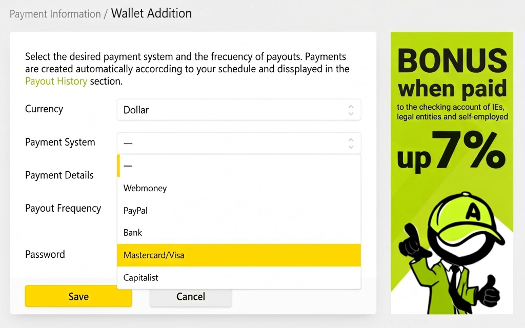 Advertise payouts