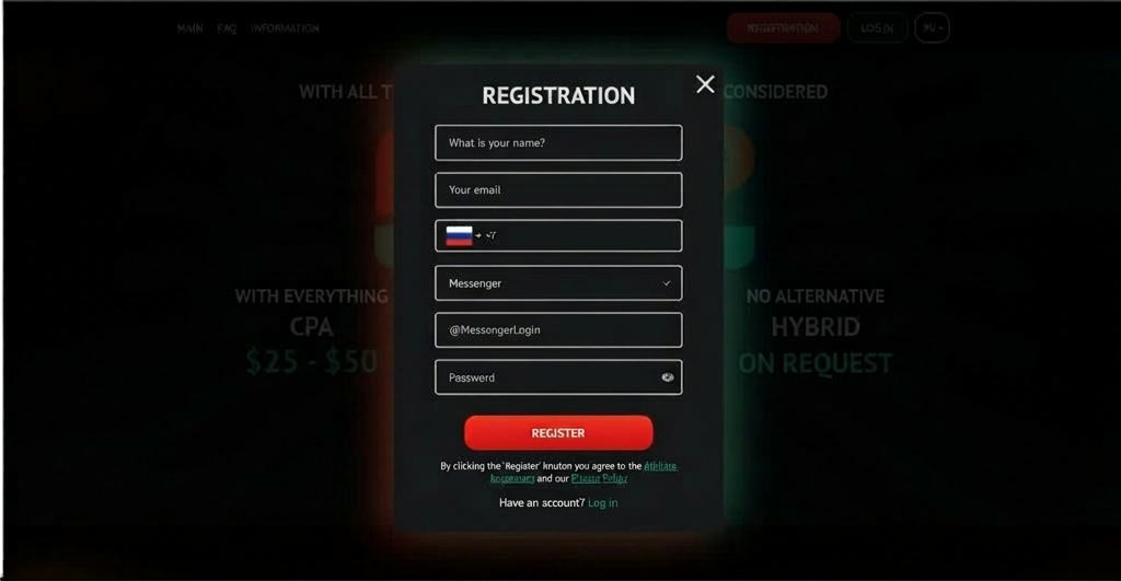 PIN-UP Partners registration