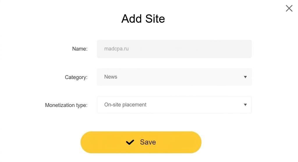 Add site to Push.Show